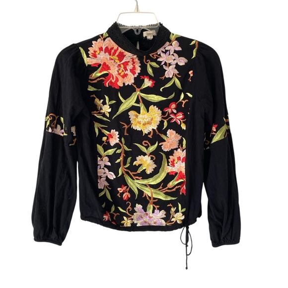 Tiny Anthropologie Embroidered Floral Knit Blouse size XS - Picture 4 of 11
